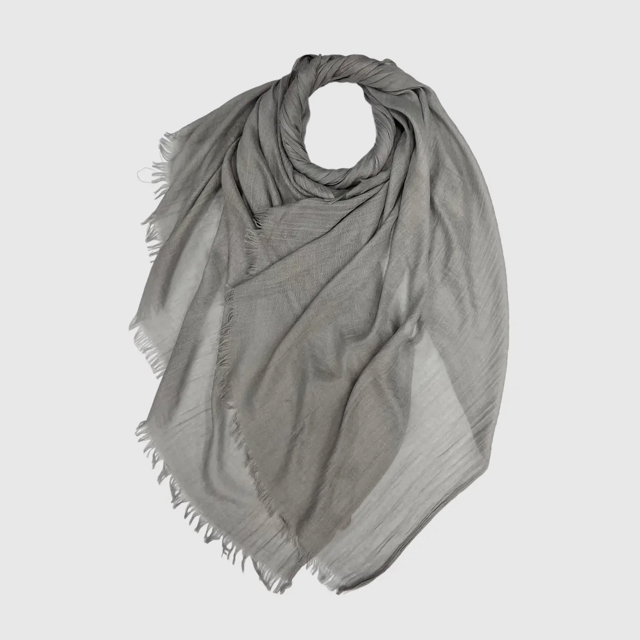 Classic Plain Cotton Blend Scarf finished with fringe