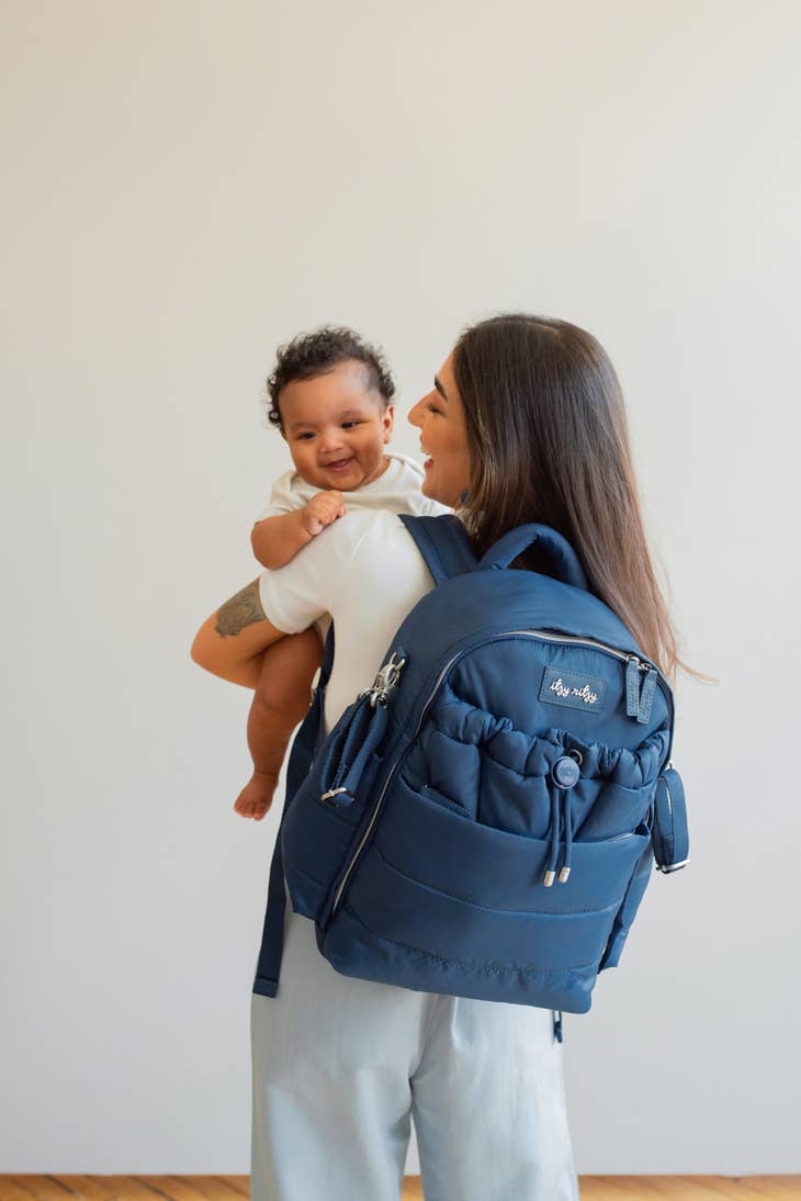 ITZY RITZY PUFFER DIAPER BACKPACK - SAPPHIRE