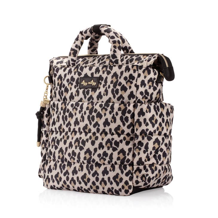 ITZY RITZY CLOUD PUFFER DIAPER BACKPACK - LEOPARD