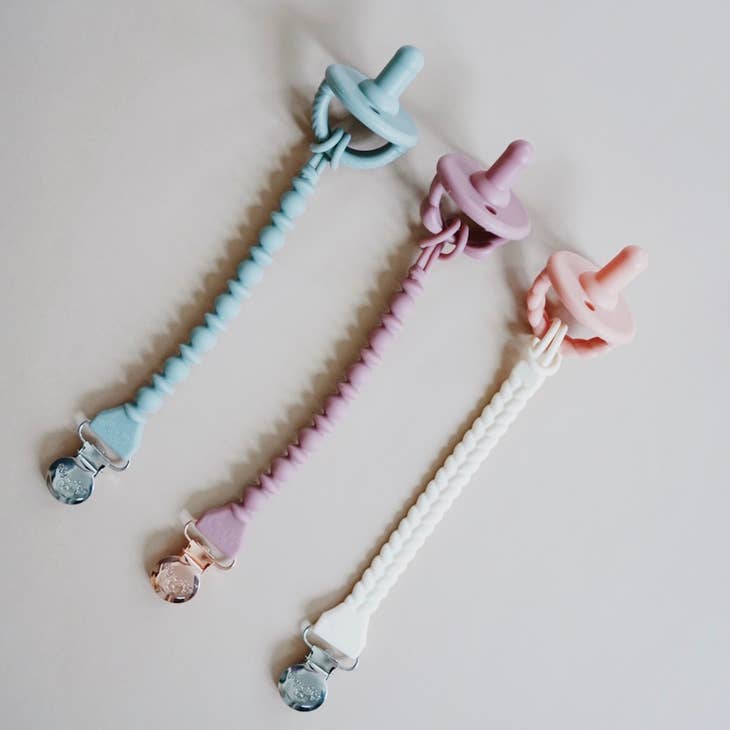 SWEETIE STRAP PACIFIER CLIPS - ROSEWOOD BEADED