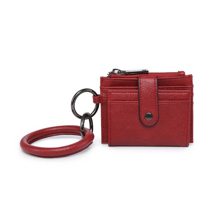 Sammie Mini Snap Wallet w/ Ring - BERRY