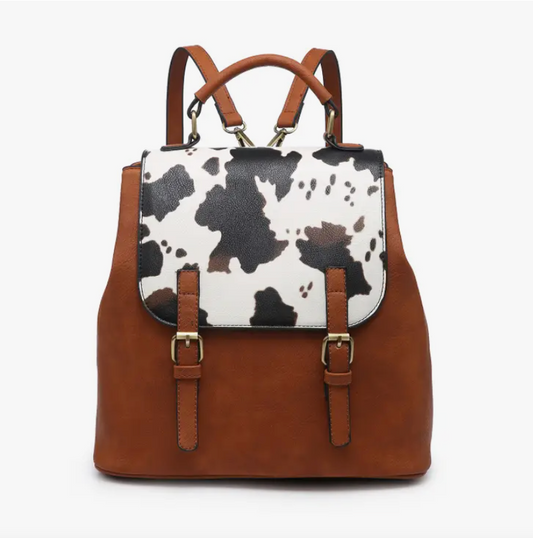 BROOKS CONVERTIBLE BACKPACK - COW/BROWN