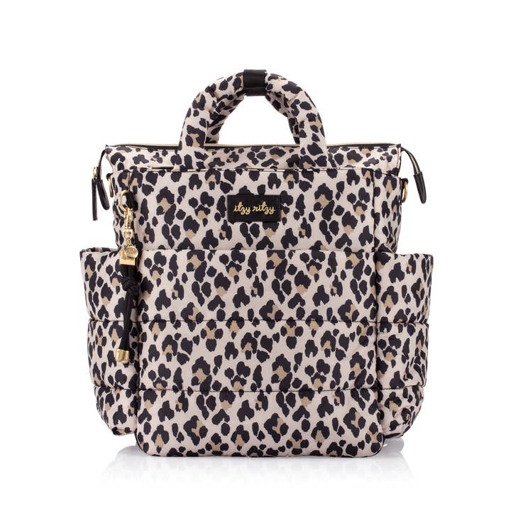 ITZY RITZY CLOUD PUFFER DIAPER BACKPACK - LEOPARD