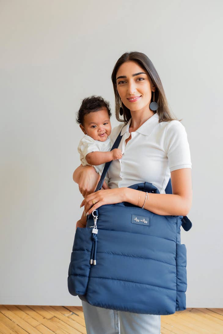 ITZY RITZY CLOUD PUFFER DIAPER BACKPACK - SAPPHIRE